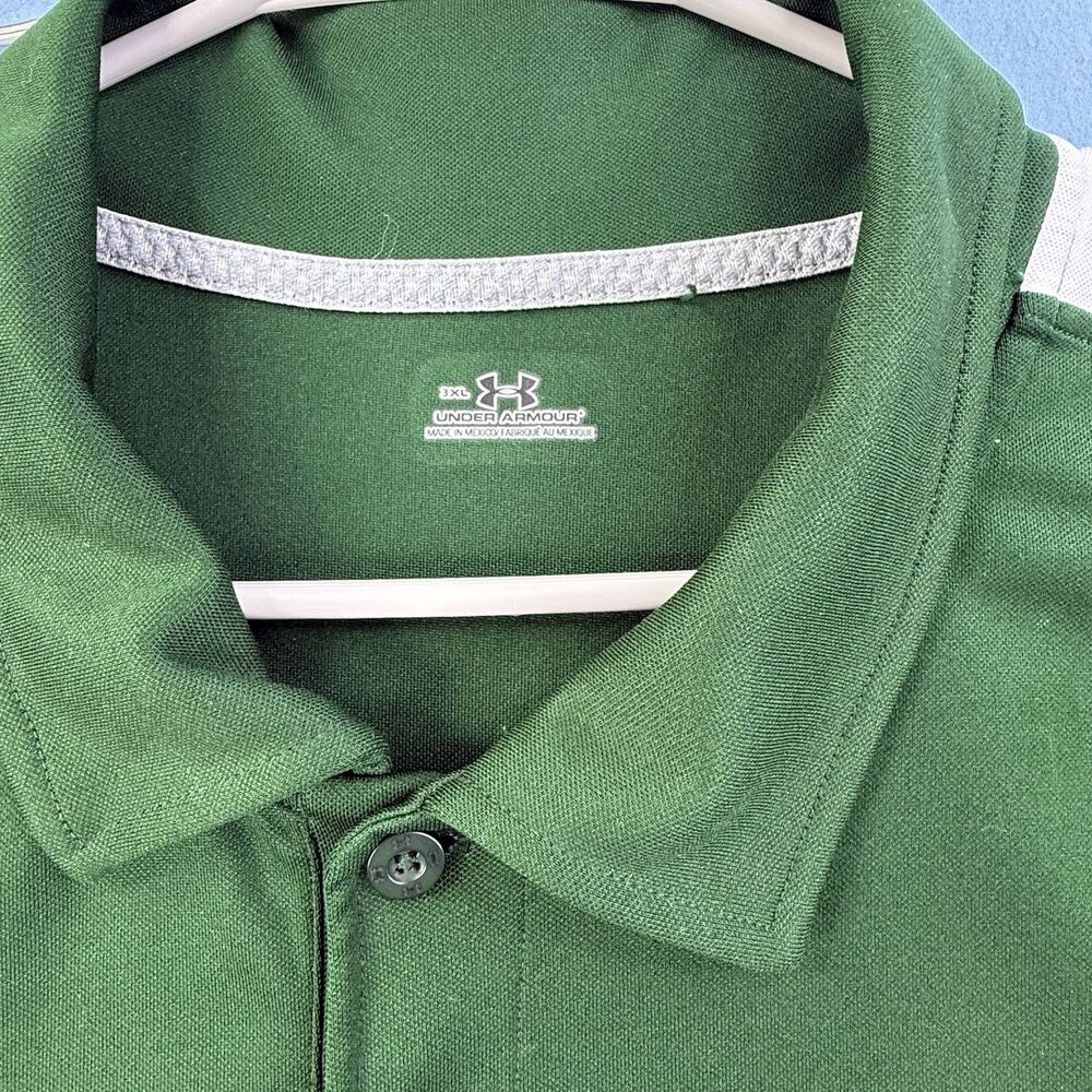 UA Under Armour Men's Golf Polo Green/White Size 3XL 1211 - Picture 4 of 7